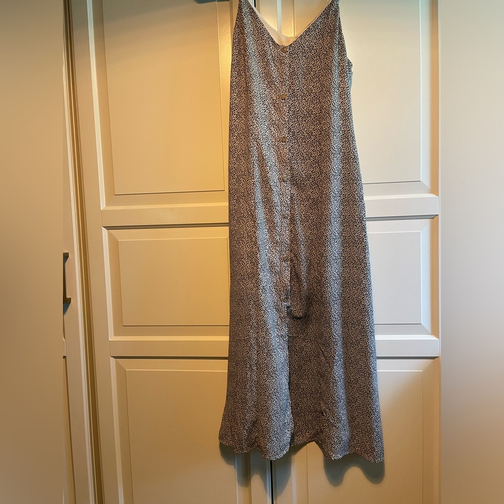 Sienna Sky Animal Print Strapless Button Down Maxi Dress L